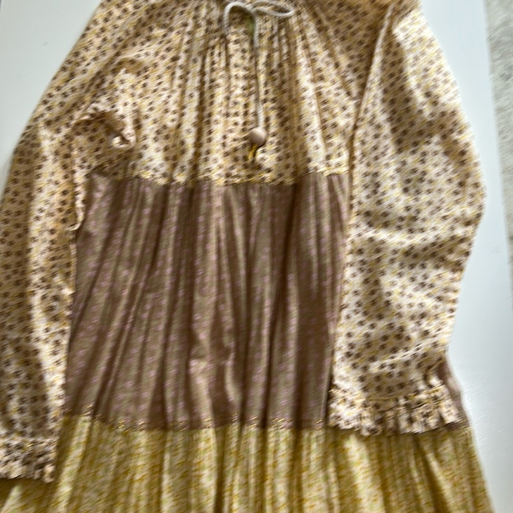 Yvonne S Floral Patchwork Long Sleeve Dress